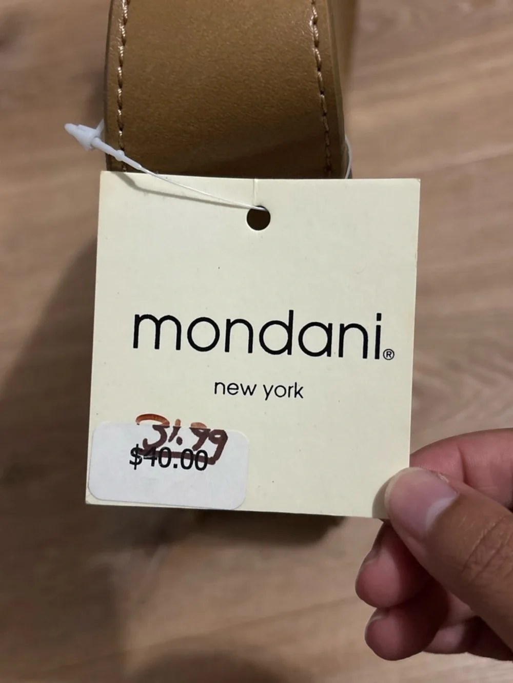 Mondani Tan Perforated Leather Hobo